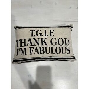 TGIF Thank God‎ I'm Fabulous Pillow Lumbar Throw Accent Home Decor